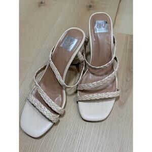 Dolce Vita Myla Sandals Straw Braided Straps Low Block Heel Size 9 - NWOB